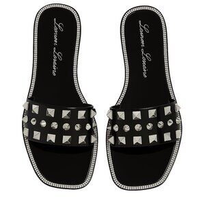 Lauren Lorraine Black Studley Studded Sandals Size 8 NWB